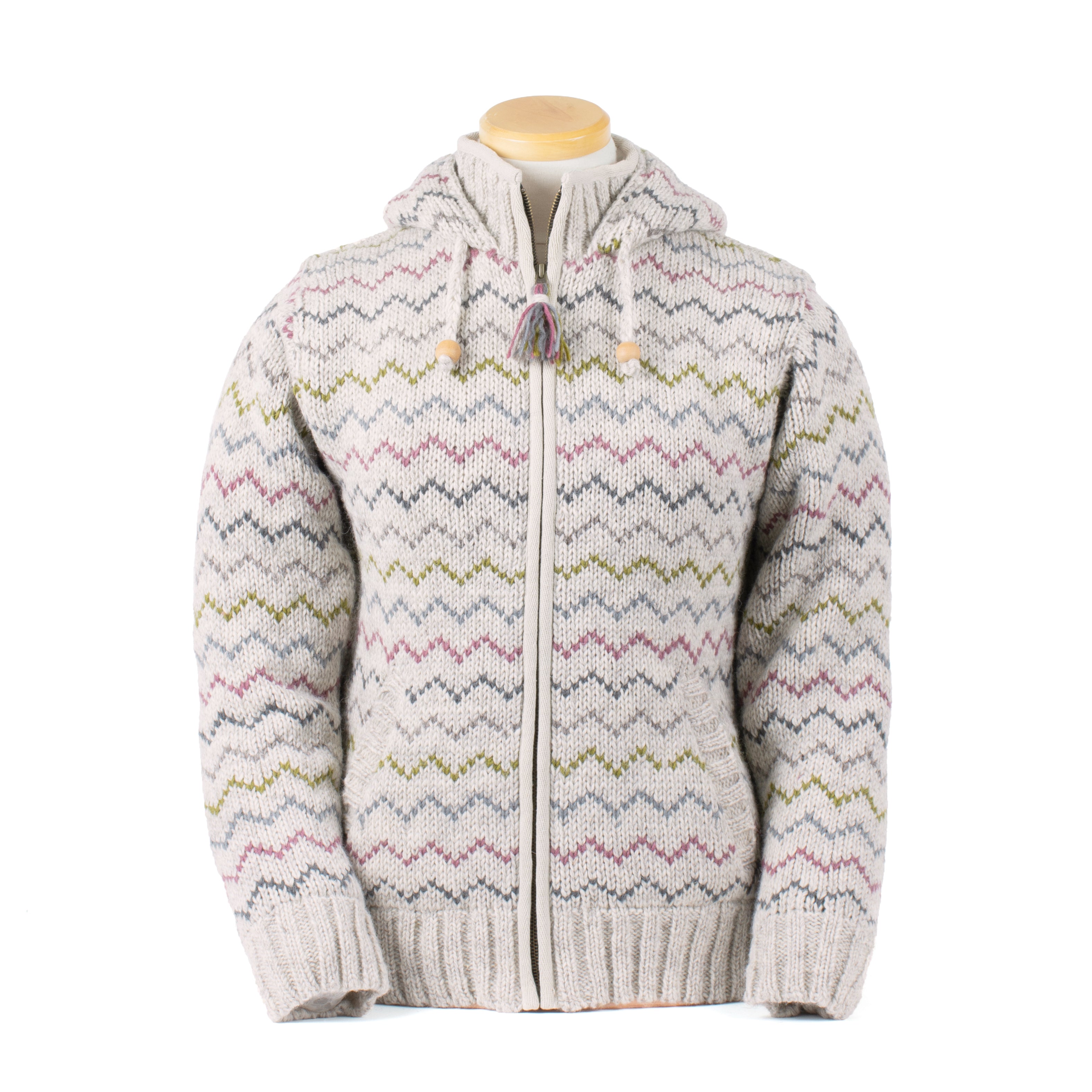 Ziggy Women's Wool Knit Chevron Sweater Hoodie – Lost