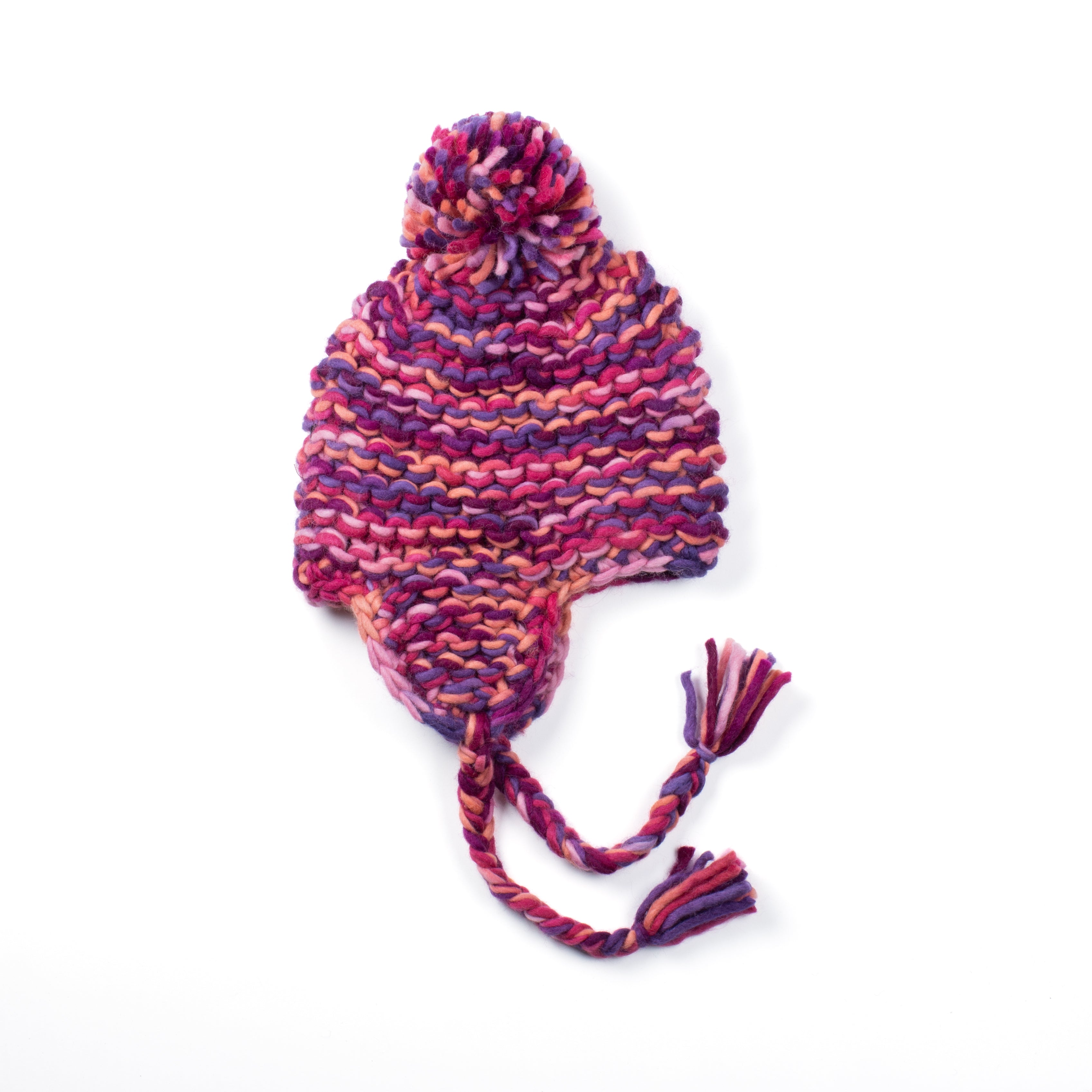 Aurora Earflap Hat – Chunky Space-Dyed Wool Knit – Lost Horizons USA