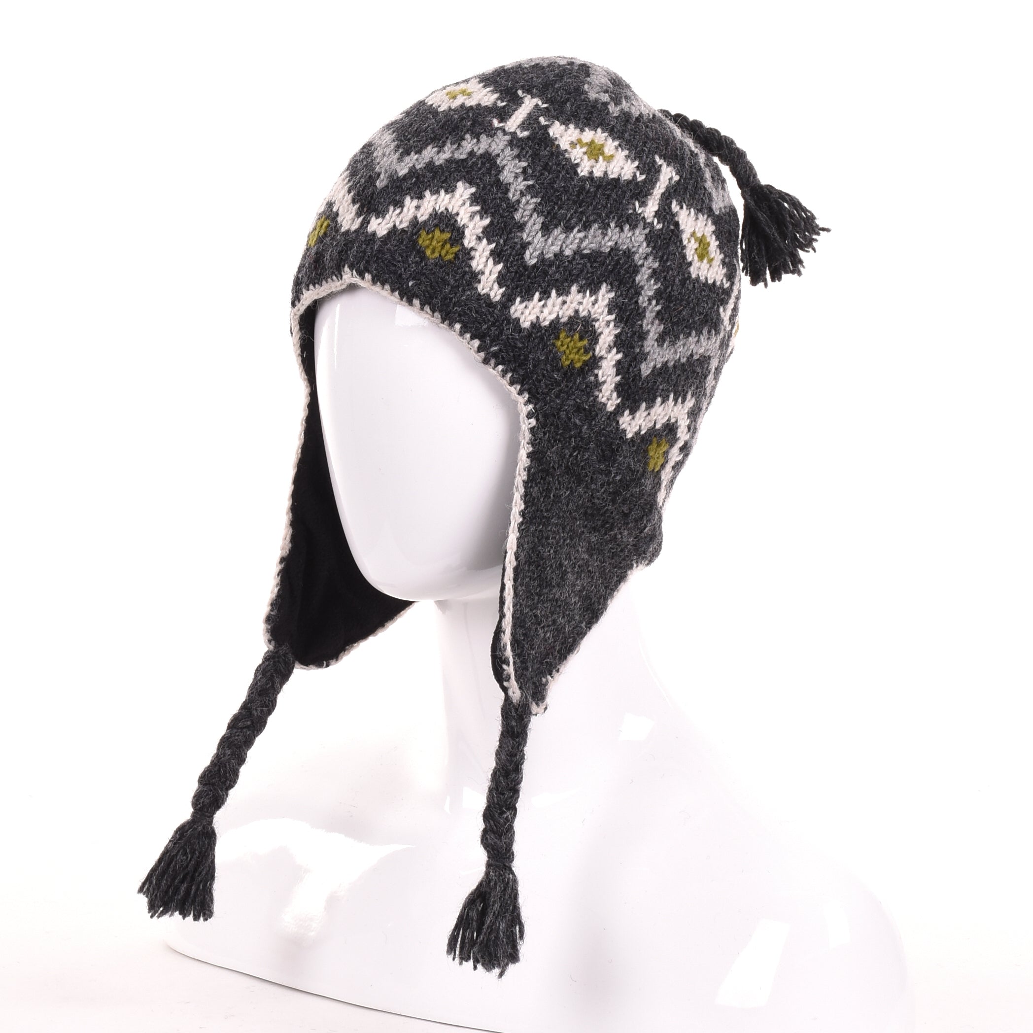 Jensen Earflap Hat Bohemian Style, Andean Inspired 100% wool