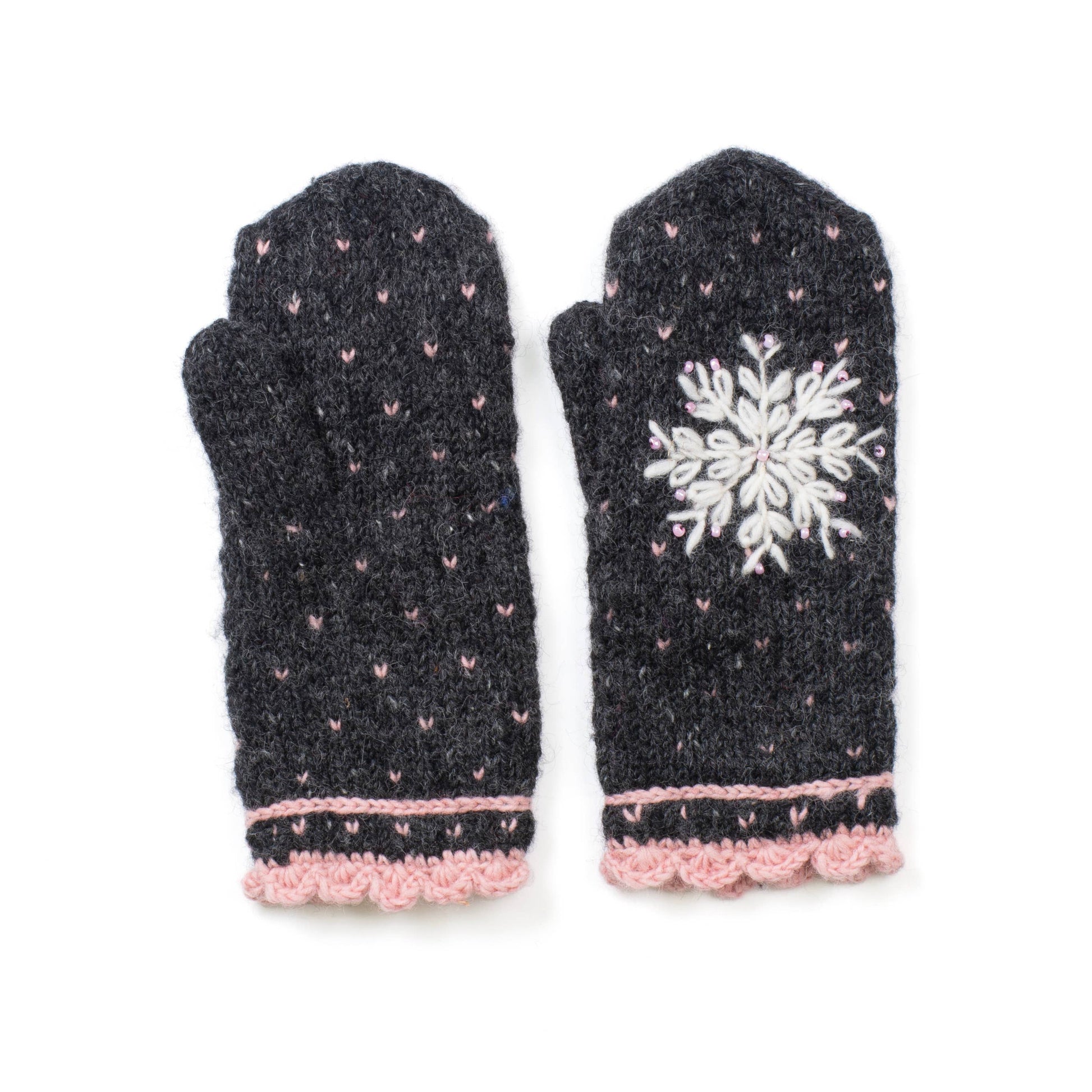 Anoushka Snowflake Embroidered Mittens