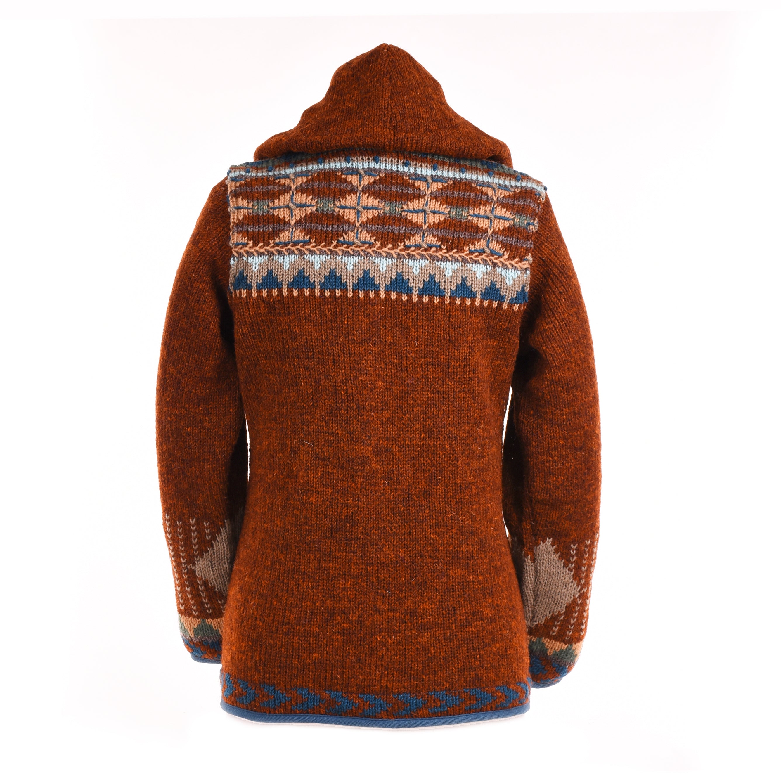 Dakotah Wool Sweater - Western Knit with Hood & Zip – Lost