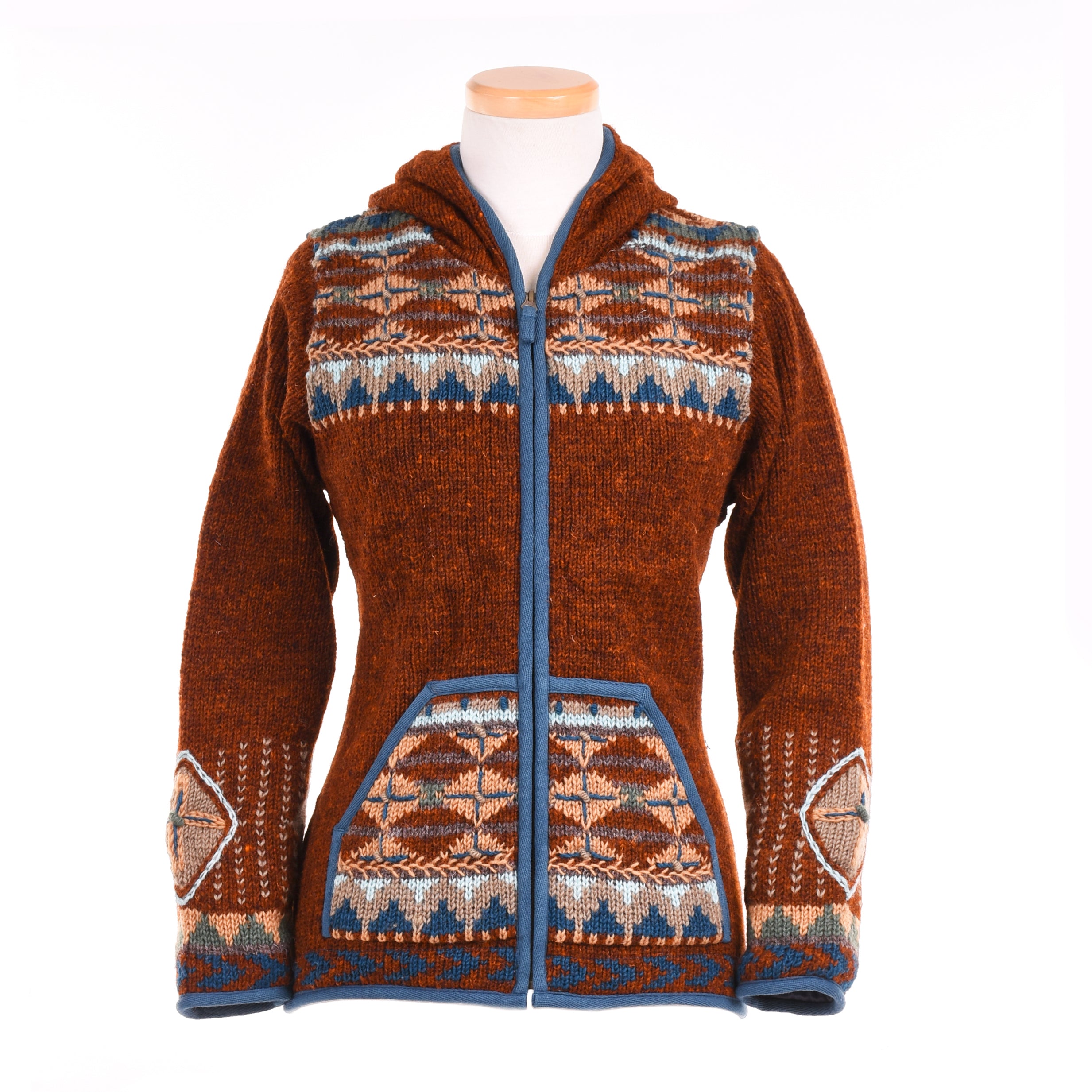 Dakotah Wool Sweater - Western Knit with Hood & Zip – Lost
