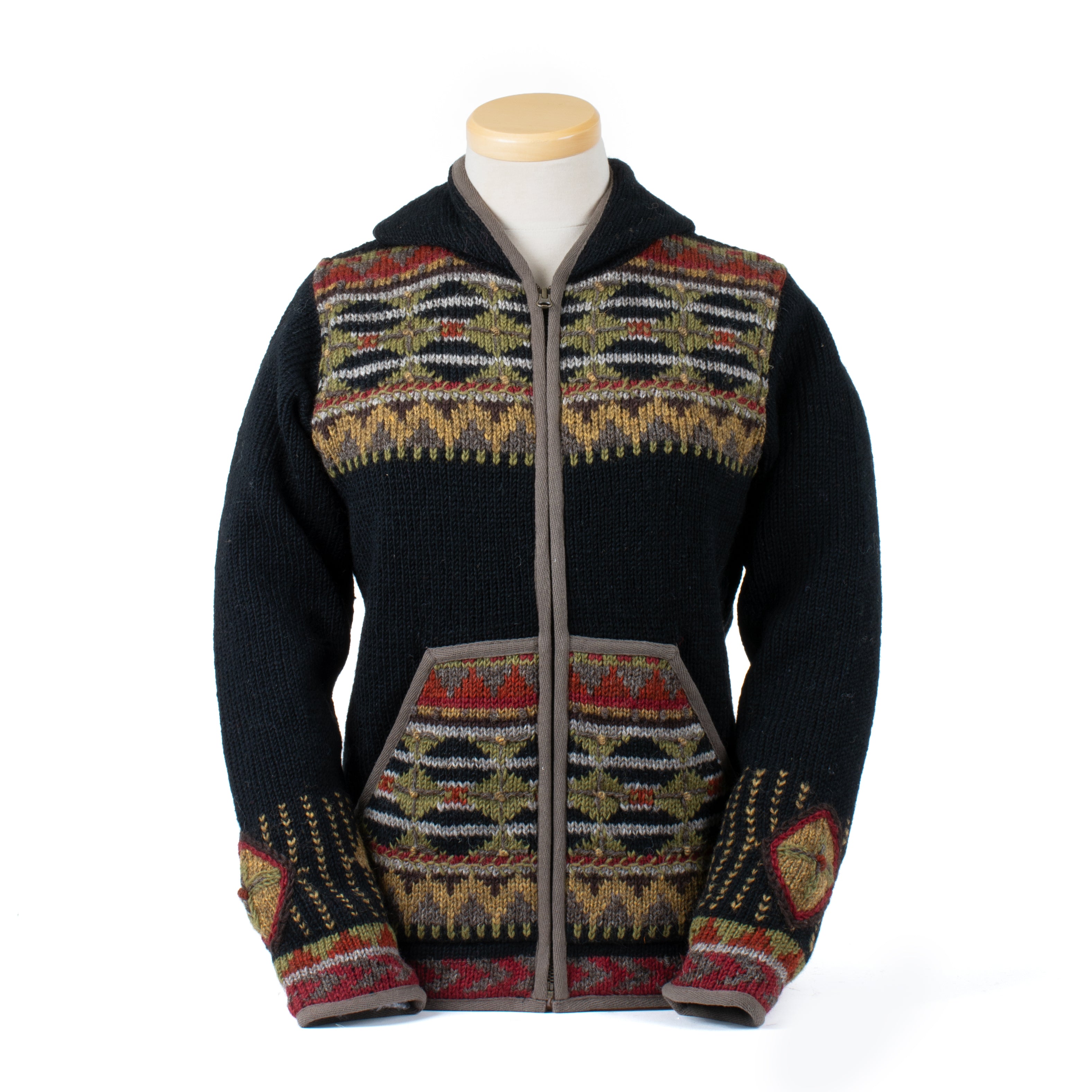 Dakotah Wool Sweater - Western Knit with Hood & Zip – Lost