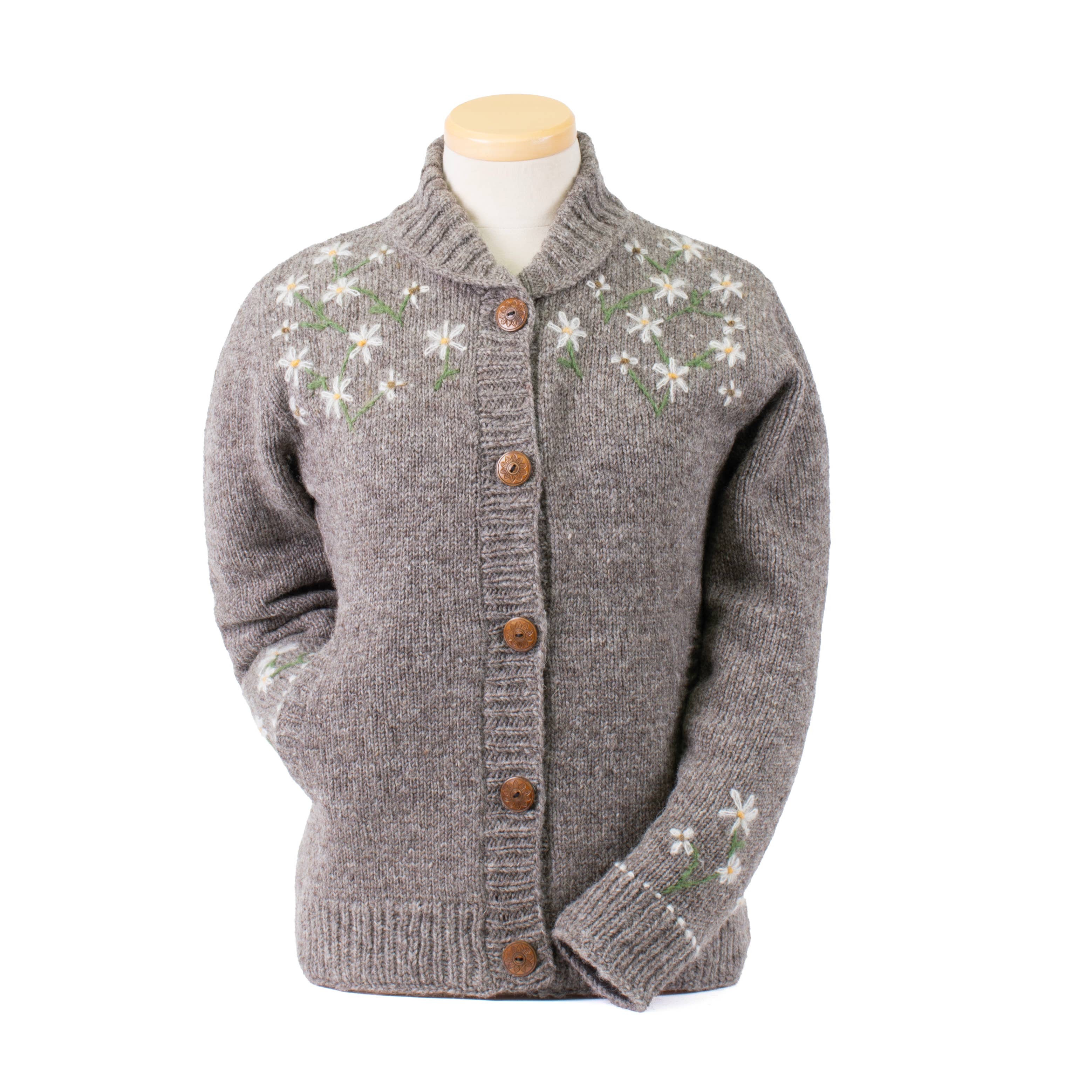 Lucky Daisy Western Embroidered Wool Cardigan