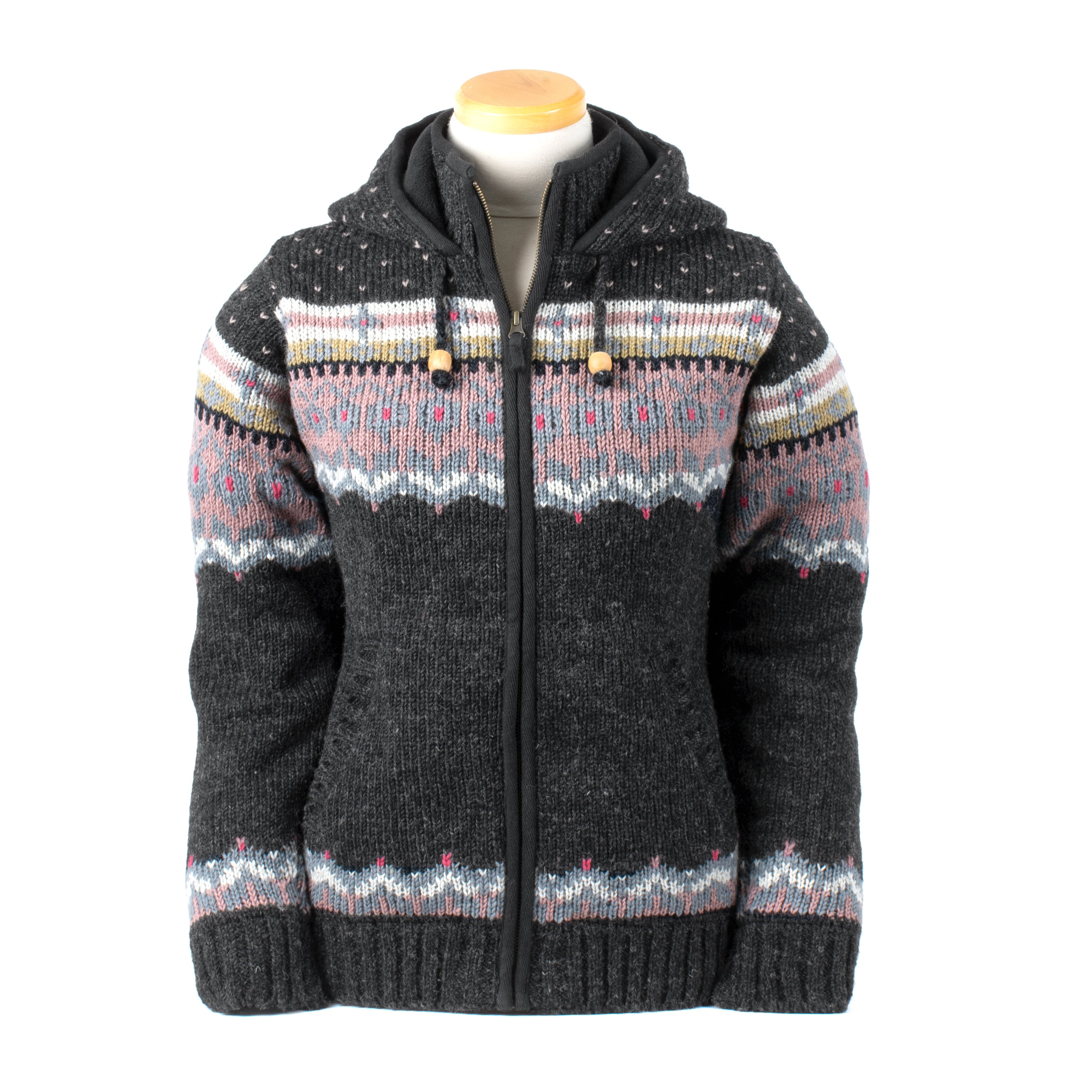 Borealis Wool Hoodie – Nordic Knit, Fleece Lined – Lost Horizons USA