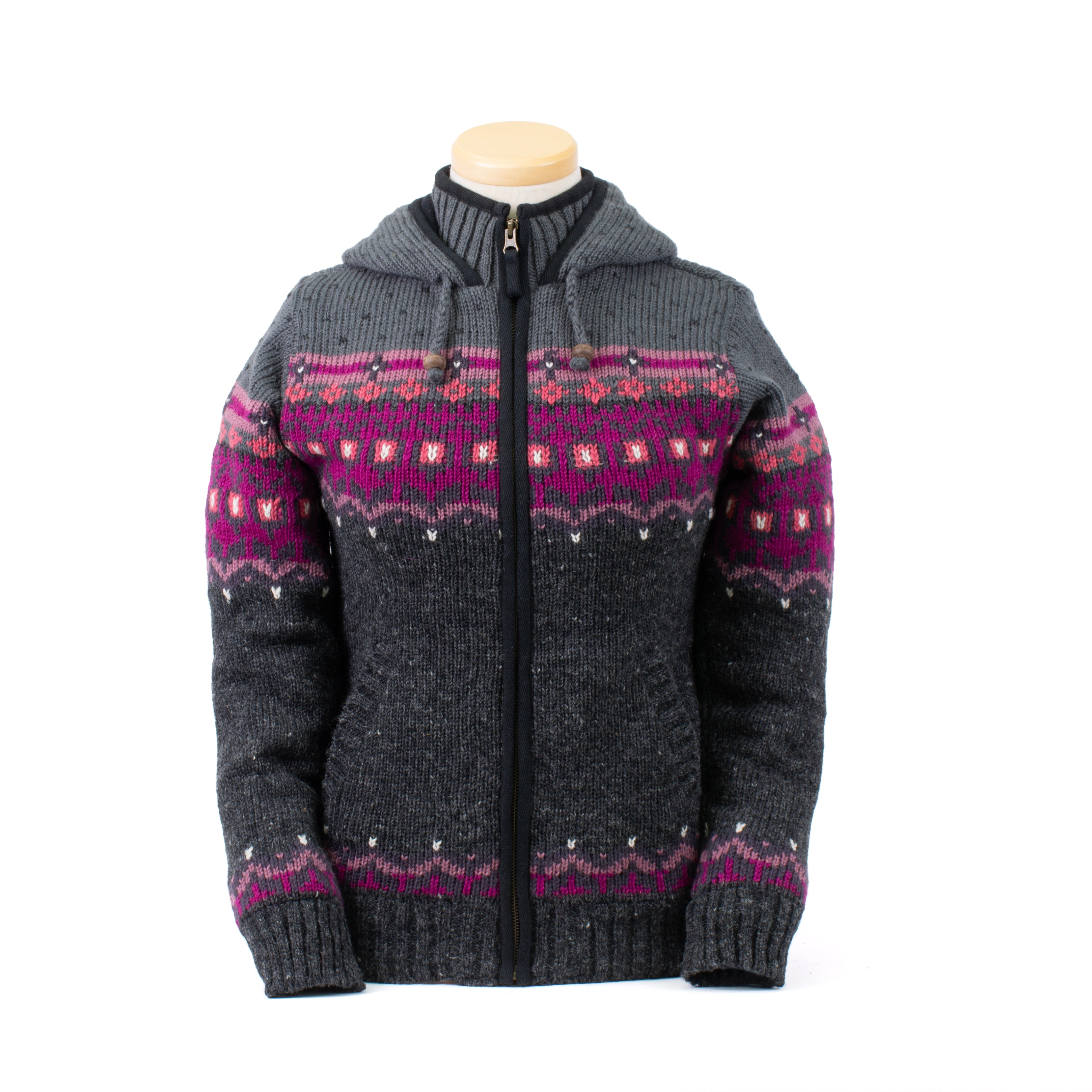 Borealis Wool Hoodie – Nordic Knit, Fleece Lined – Lost Horizons USA