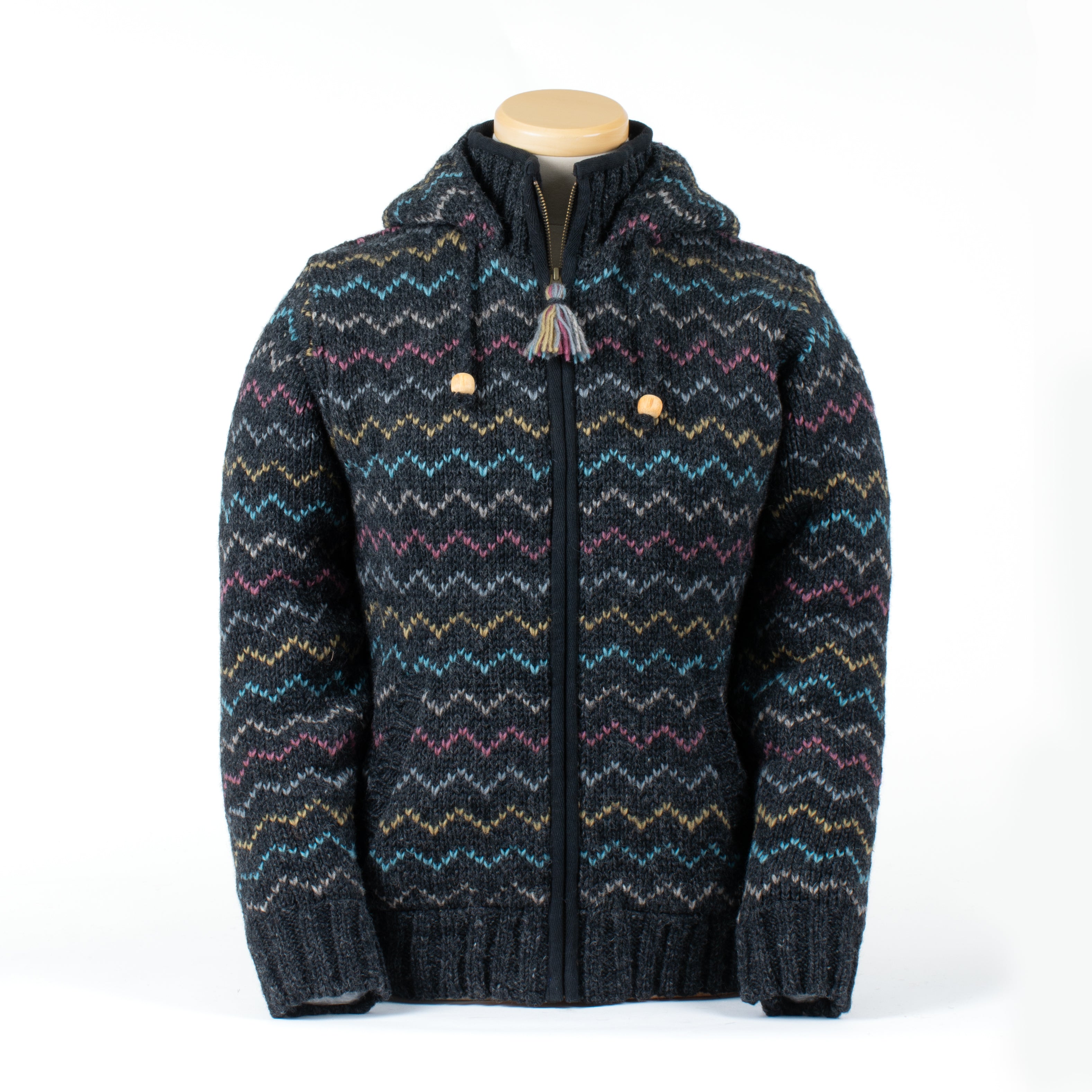 Ziggy Women's Wool Knit Chevron Sweater Hoodie – Lost Horizons USA