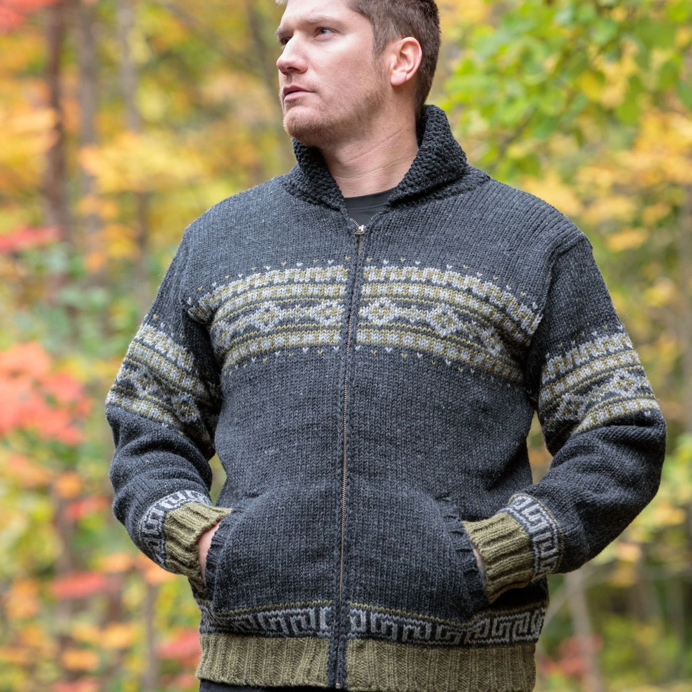 Lost Horizons Mens Moritz Wool Sweater - Black Natural XXL main image 1