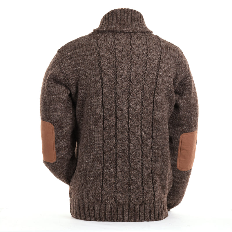 Mens Sweater Shawl Elbow Patches