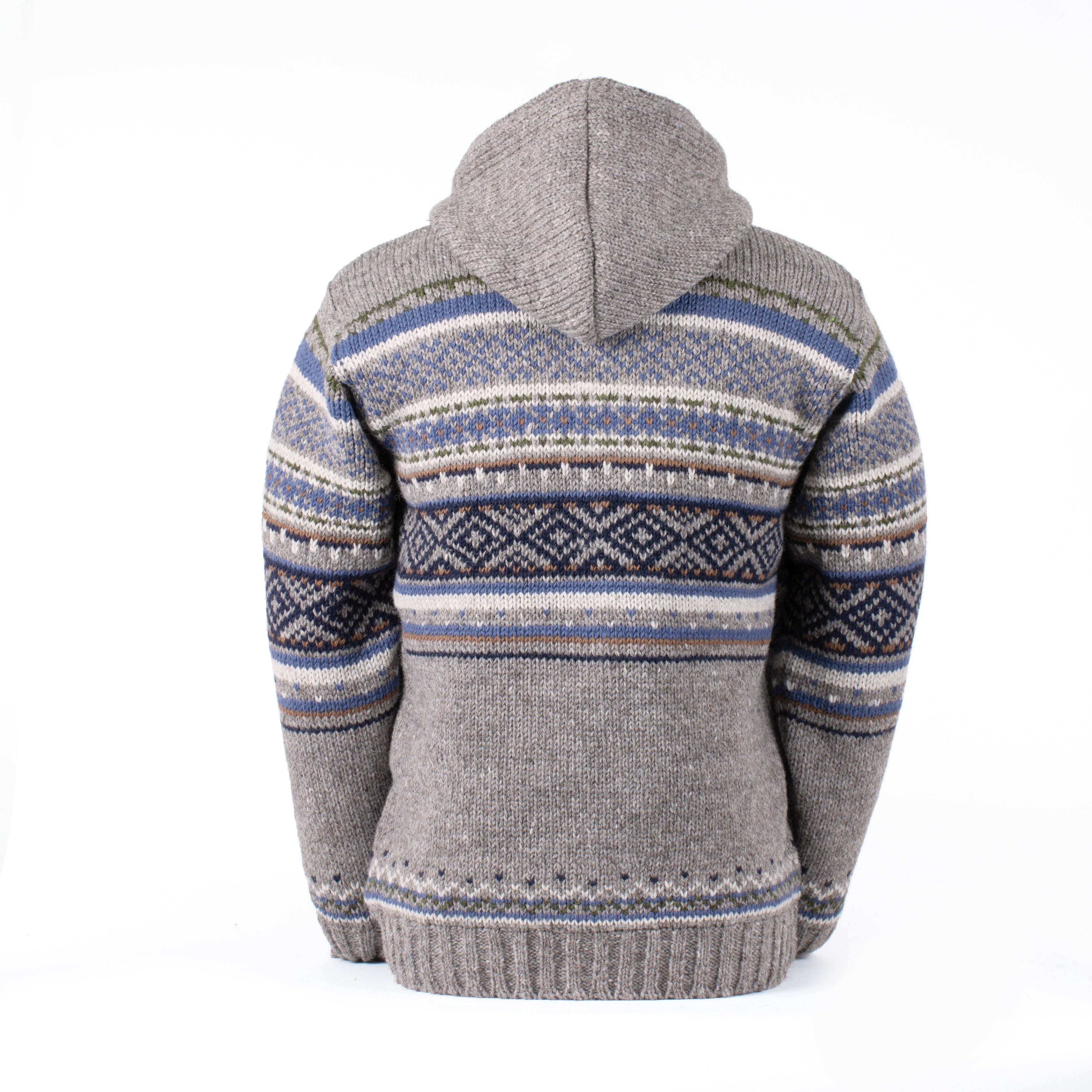 ULTERIOR ニットポロ Jorgen Wool Hoodie Sweater – Nordic Knit, Fleece Lined – Lost