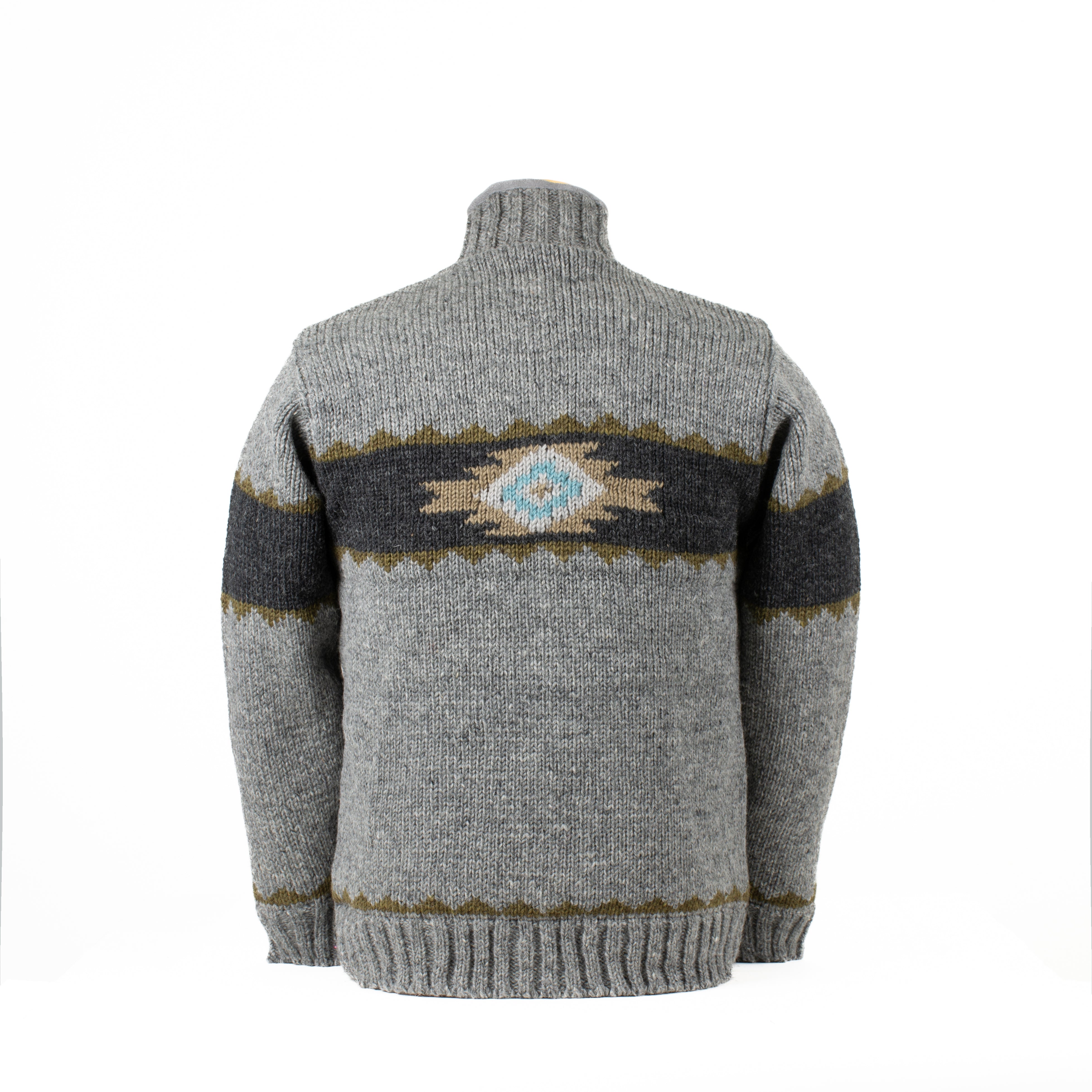 Navajo Sweater - knit jacket with diamond pattern – Lost Horizons USA