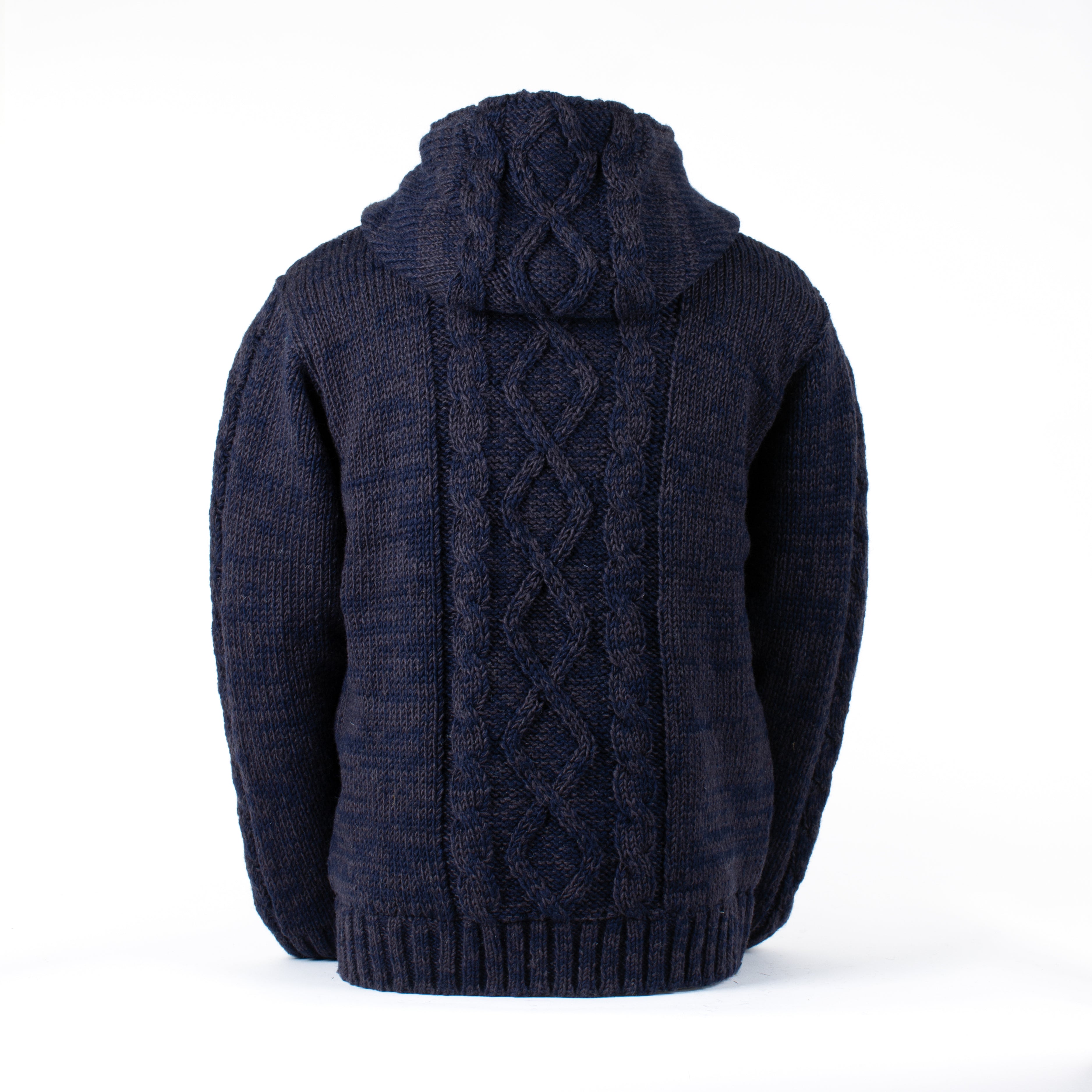 Ronan Cable Knit Wool Sweater – Zip Cardigan with Fleece Lining