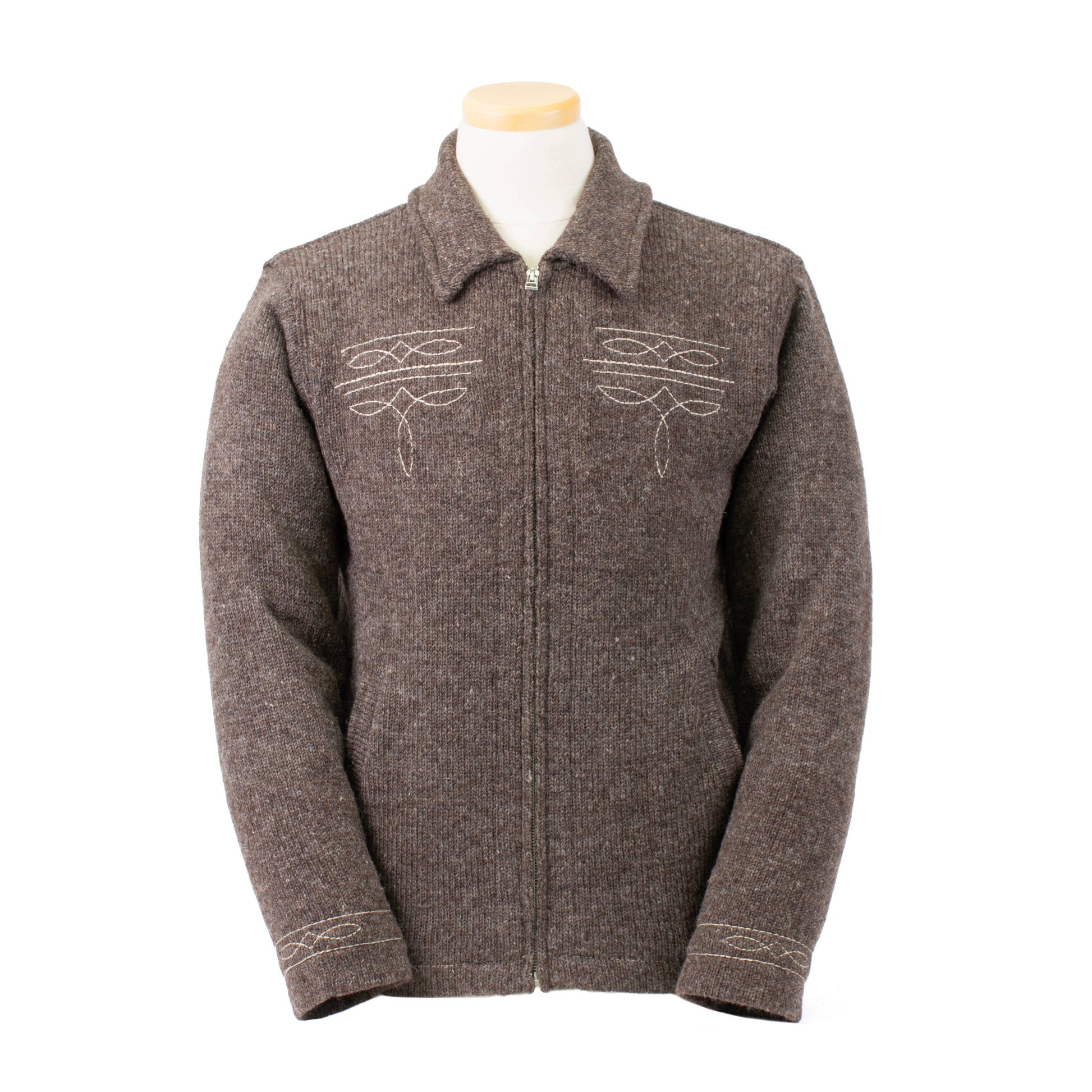 Rider Wool Zip Jacket with Boot Stitch Detail