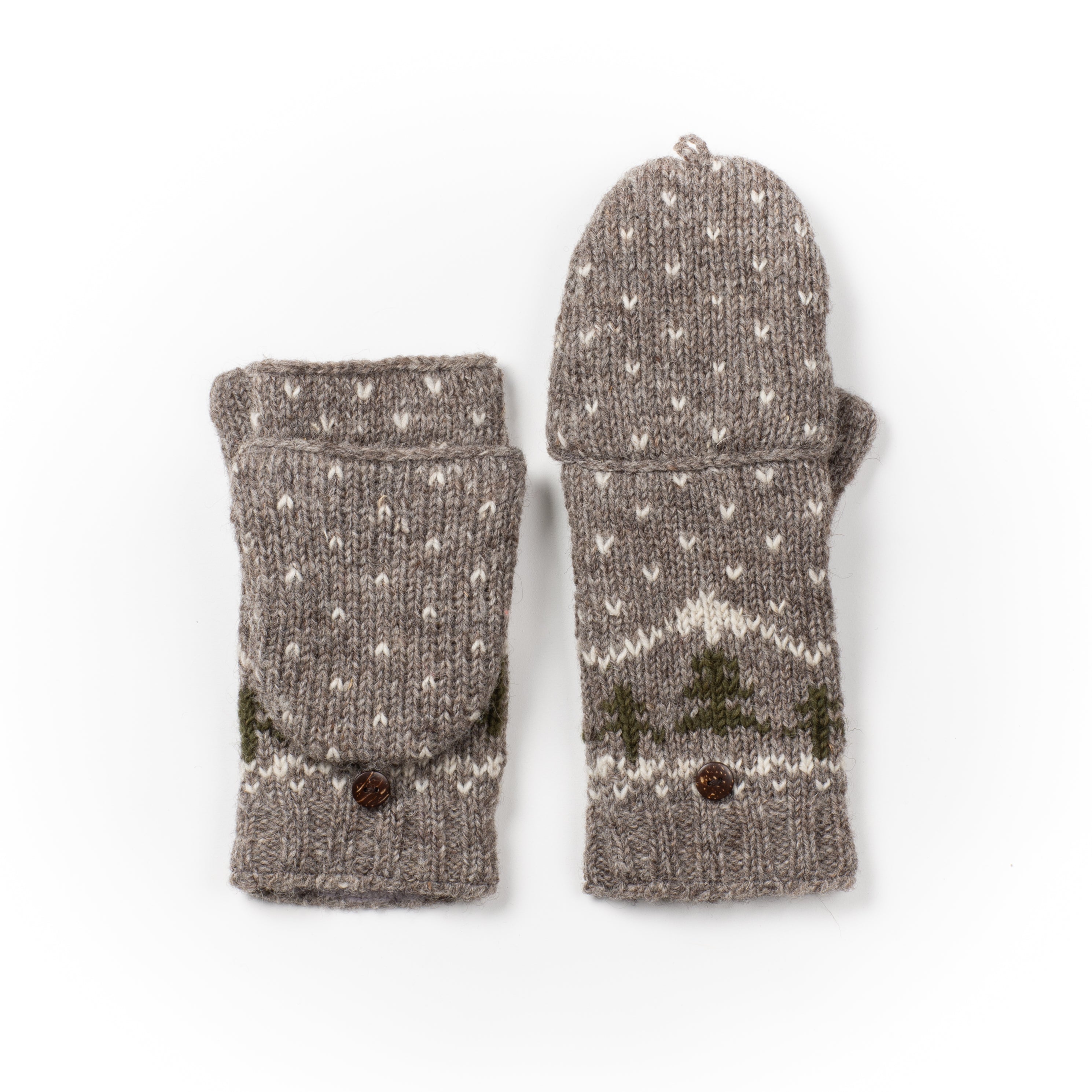 Axel Fingerless Gloves - Fair Isle Knit with Suede Patch – Lost