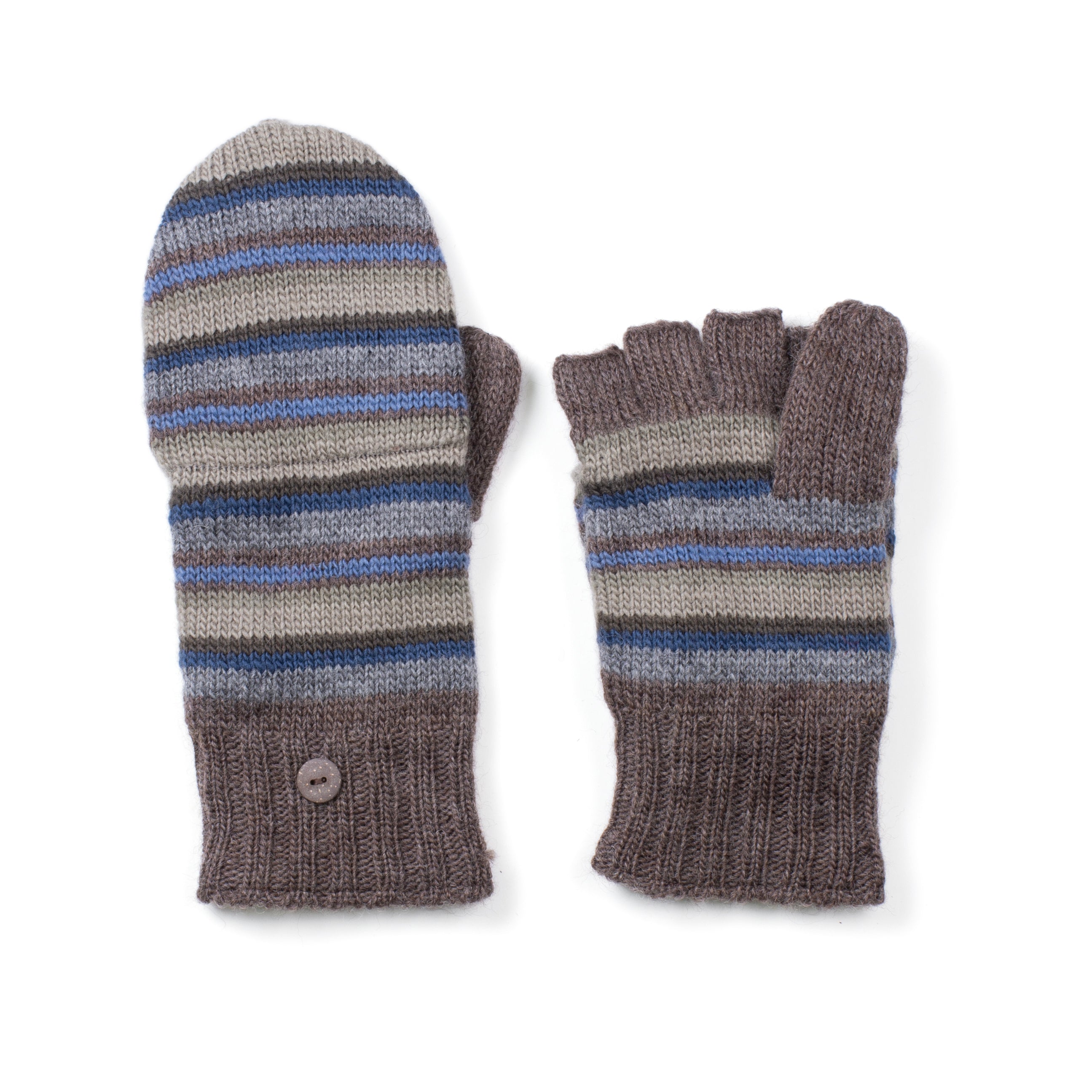 Axel Fingerless Gloves - Fair Isle Knit with Suede Patch – Lost