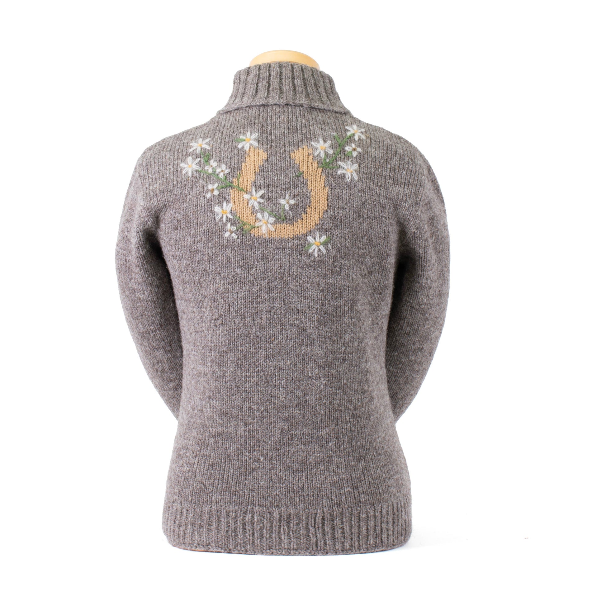 Lucky Daisy Western Embroidered Wool Cardigan