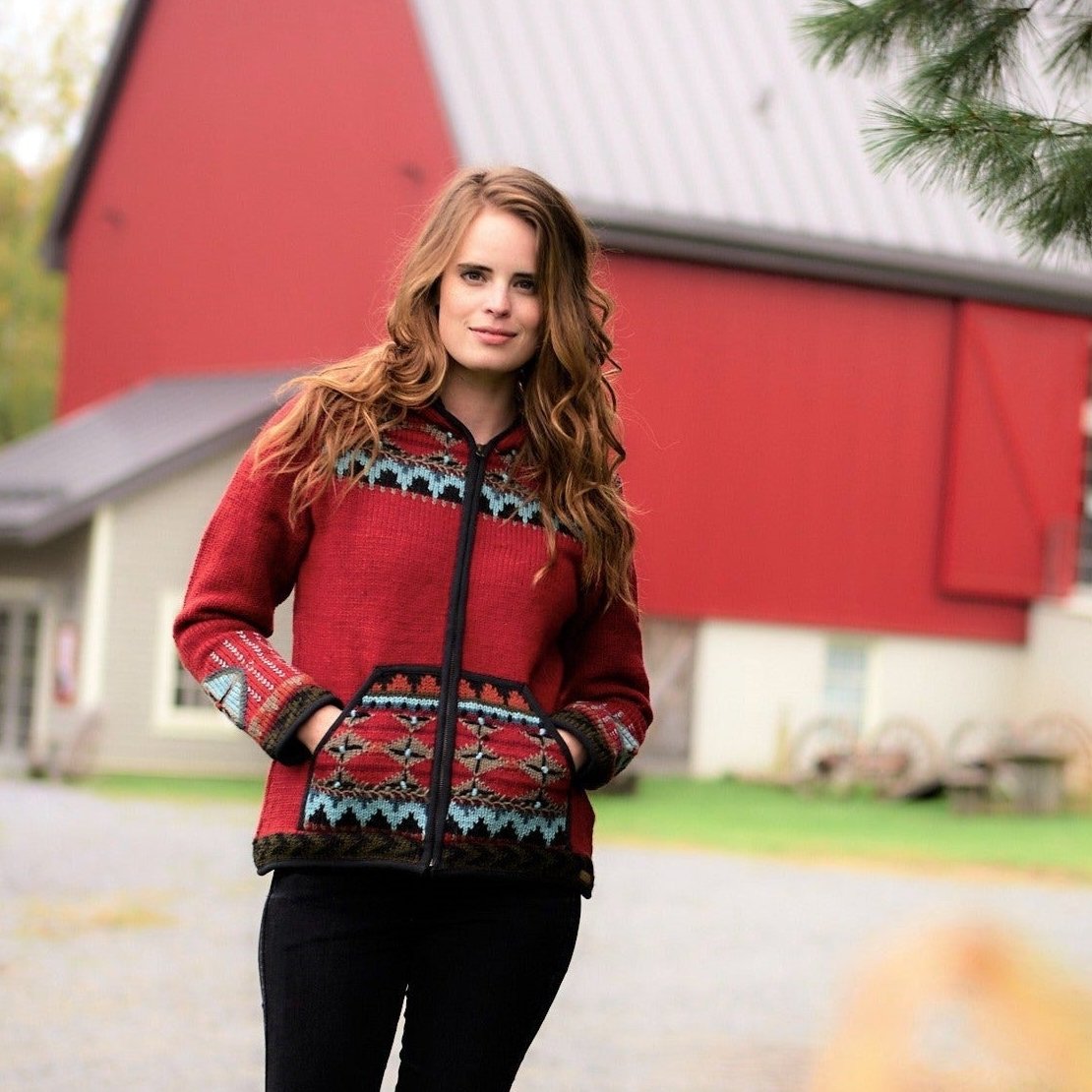 Dakotah Wool Sweater - Western Knit with Hood & Zip – Lost
