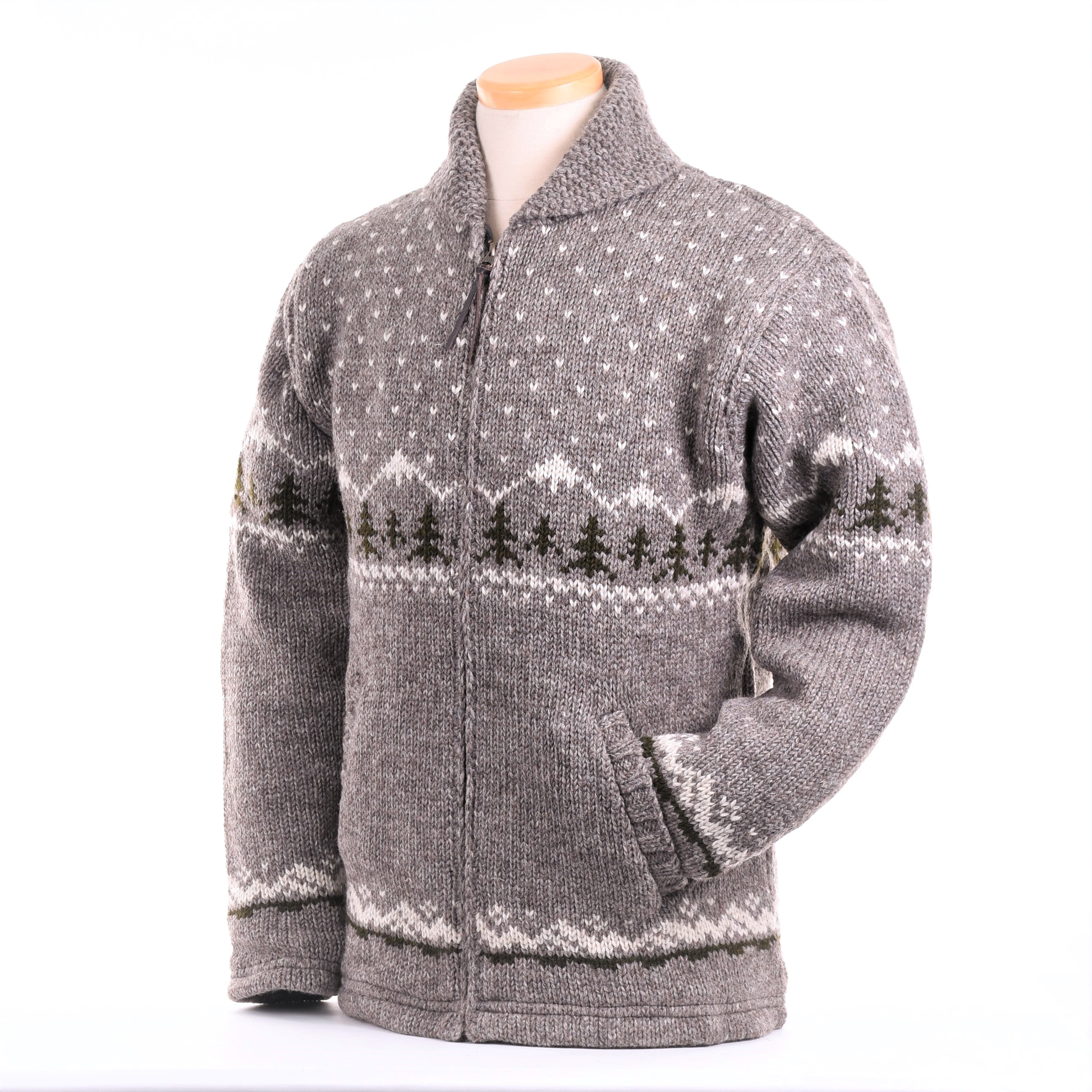 ジャケット・アウター LOST HORIZON REVERSIBLE CARDIGAN Yoko Sweater/Coat - Unique Space Dyed Yarn, Faux Fur Pompoms