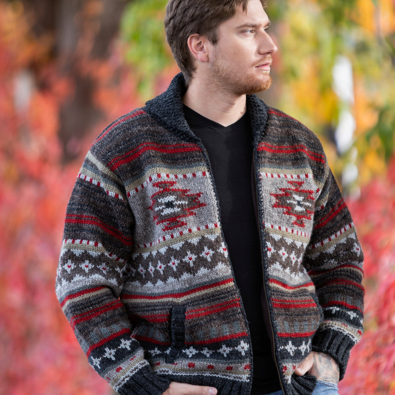 Mateo Sweater - rich wool hues with Southwestern motifs – Lost