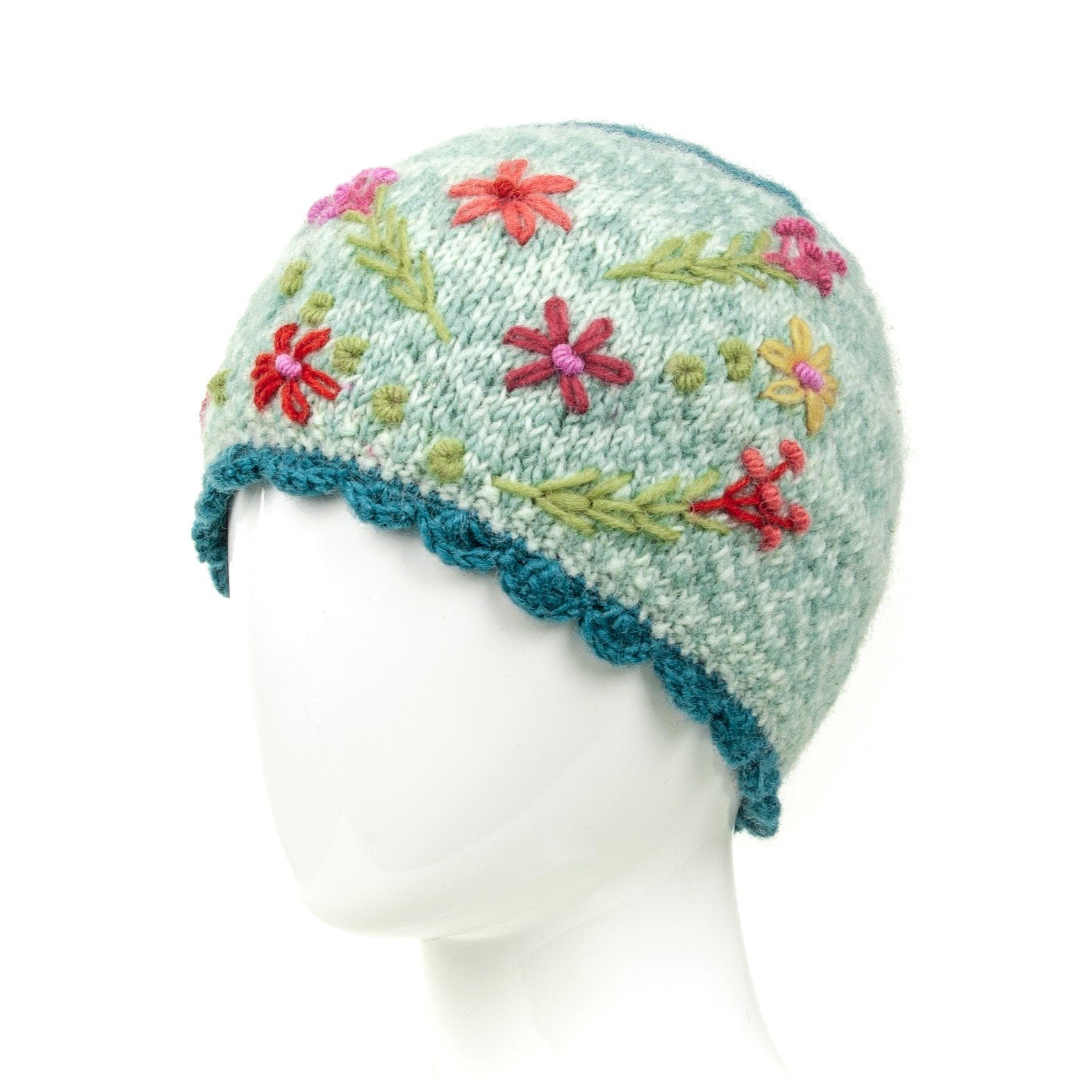 Sadie Beanie – Embroidered Wool Hat with Fleece-Lined Band Sadie Beanie – Embroidered Wool Hat with Fleece-Lined Band
